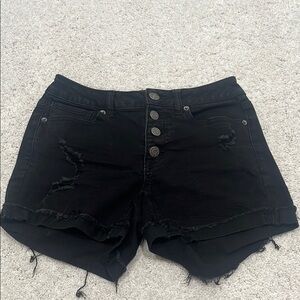 Mudd Black Distressed Jean Shorts